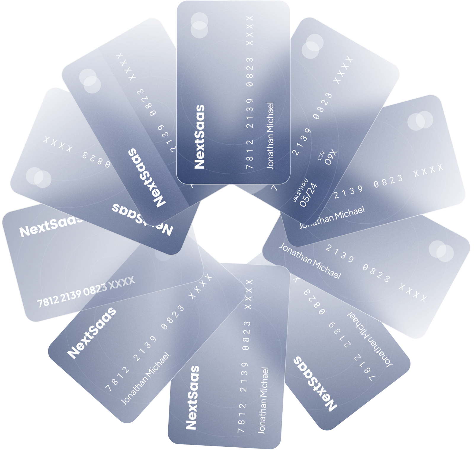 Decorative illustration of financial management platform interface with credit cards